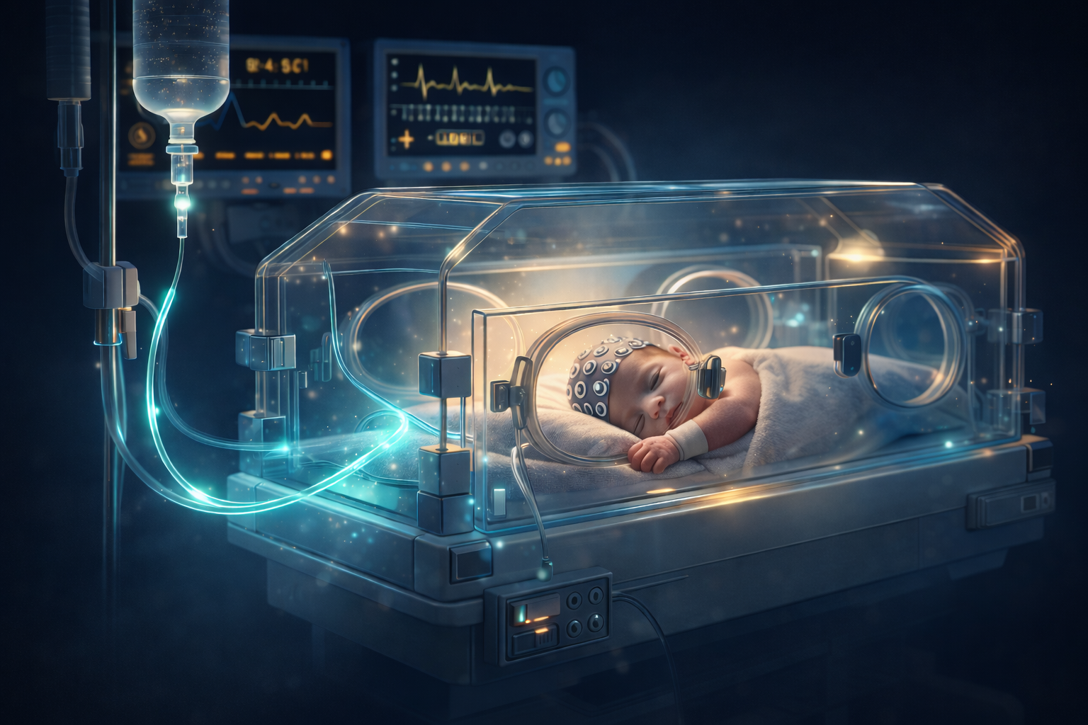 Newborn in NICU with IV treatment